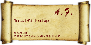 Antalfi Fülöp névjegykártya